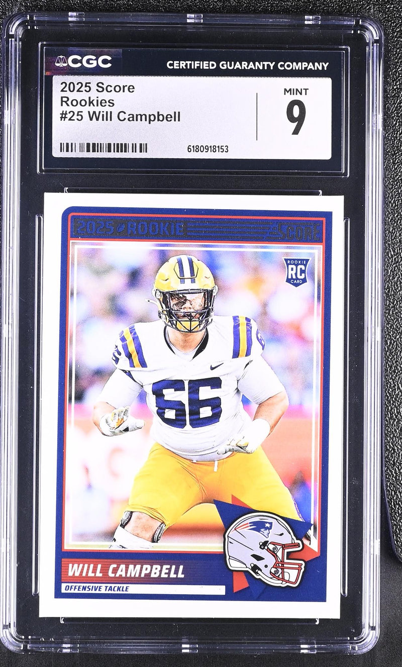 2025 Panini Score Will Campbell #25 Rookie CGC 9