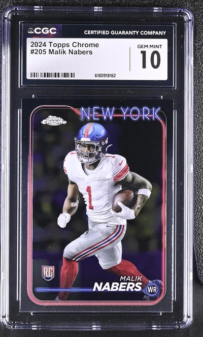 2024 Topps Chrome Malik Nabers #205 RC CGC 10