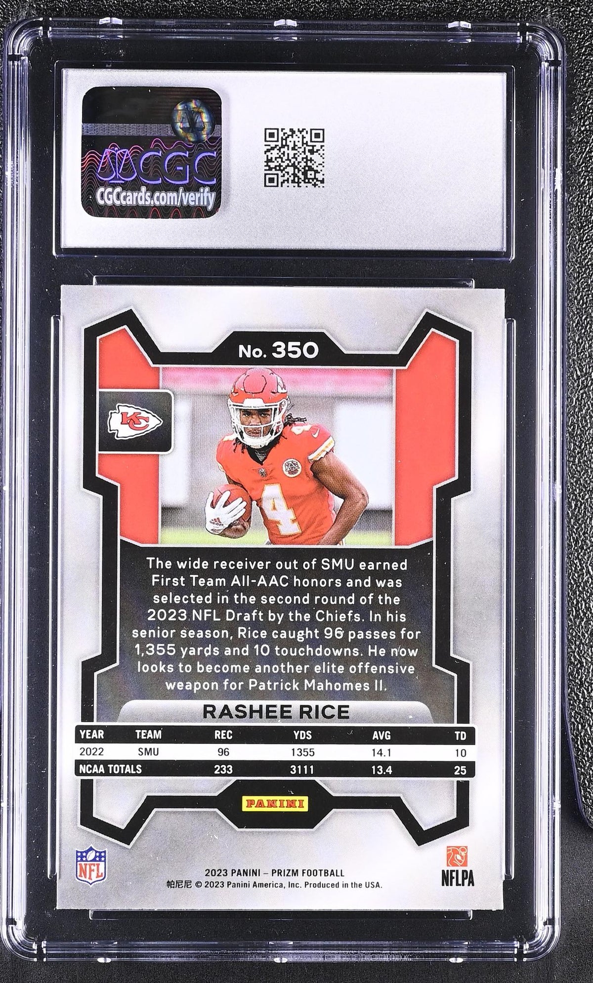 2023 Panini Prizm Rashee Rice #350 Rookie RC CGC 10