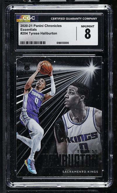 2020-21 Panini Chronicles Essentials Tyrese Haliburton #204 Rookie CGC 8