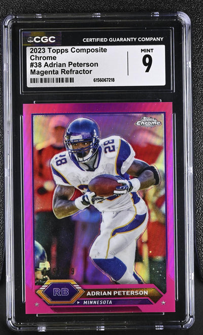 2023 Topps Composite Chrome Adrian Peterson #38 Magenta Refractor CGC 9