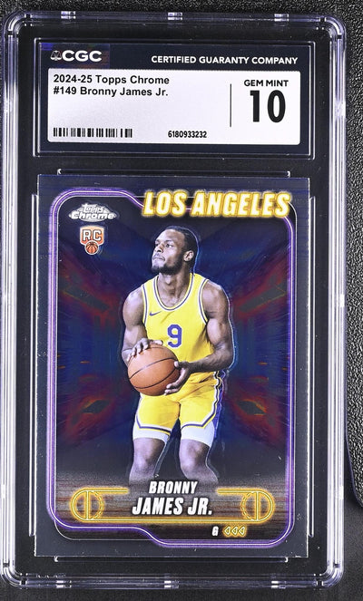 2024-25 Topps Chrome Bronny James Jr. #149 RC CGC 10