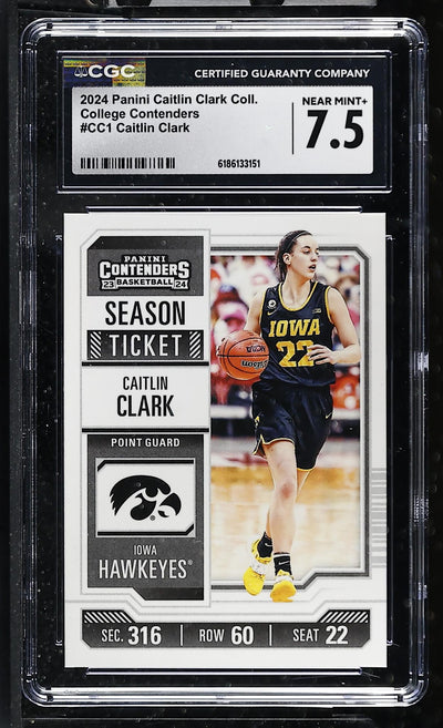 2024 Panini College Contenders Caitlin Clark #CC1 CGC 7.5