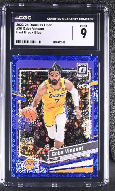 2023-24 Panini Donruss Optic Gabe Vincent #36 Fast Break Blue 10/49 CGC 9