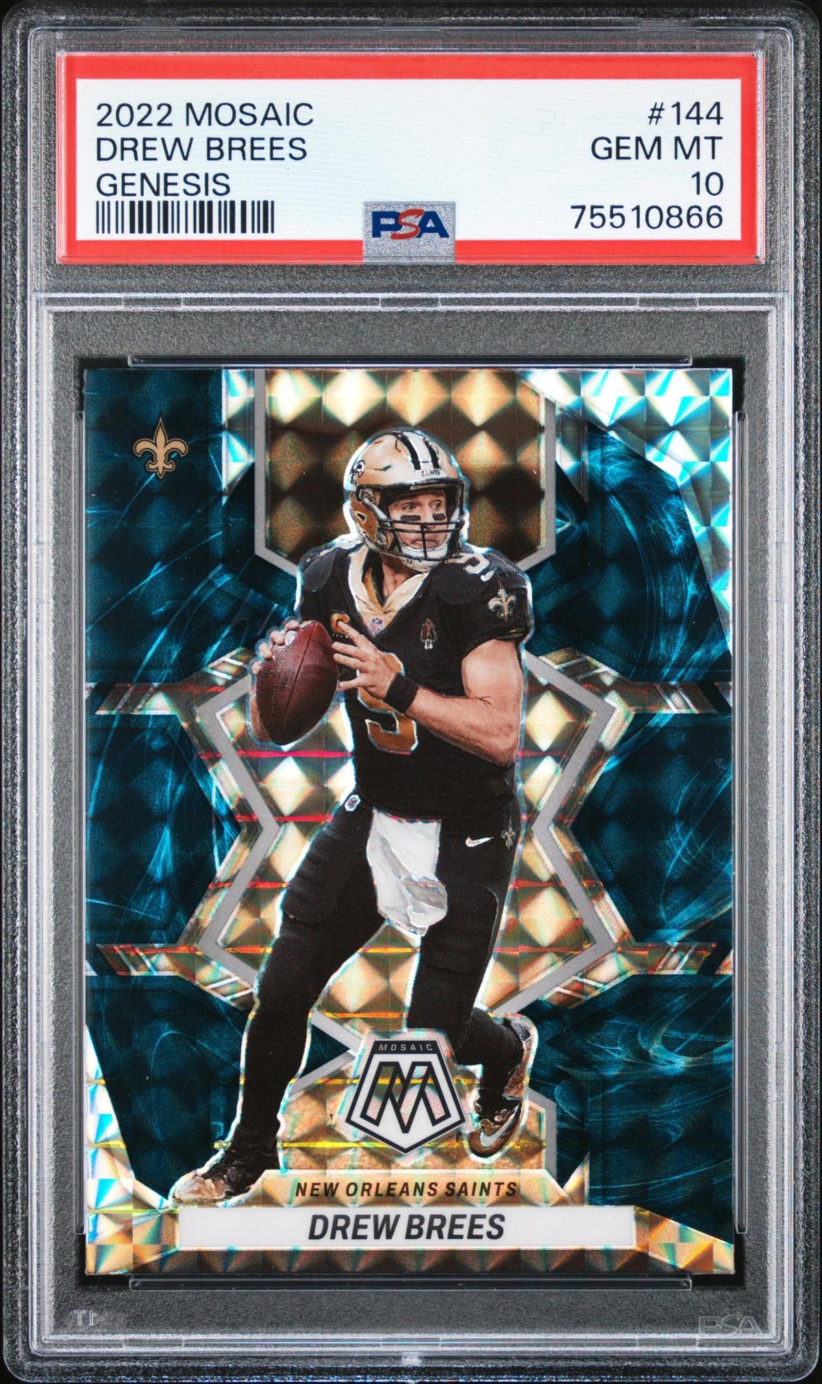 2022 Panini Mosaic Mosaic Genesis Drew Brees #144 PSA 10