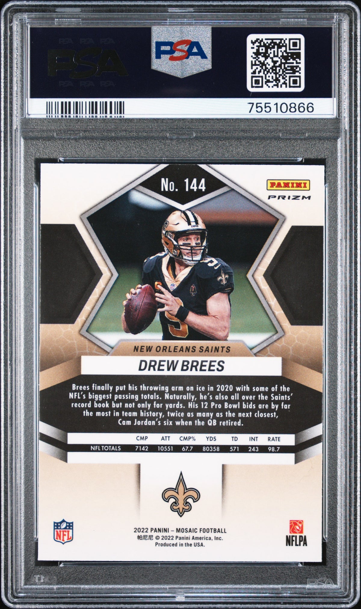 2022 Panini Mosaic Mosaic Genesis Drew Brees #144 PSA 10