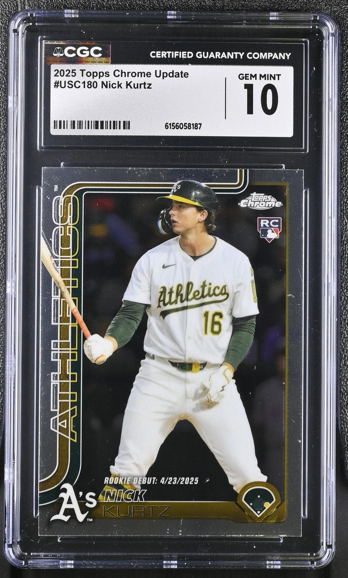 2025 Topps Chrome Update Nick Kurtz #USC180 Rookie Debut CGC 10