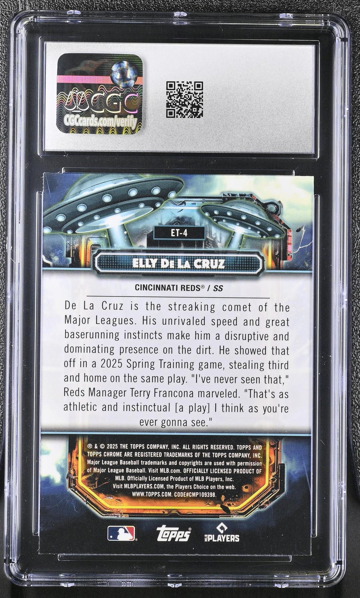 2025 Topps Cosmic Chrome Extraterrestrial Talent Elly De La Cruz #ET-4 CGC 10