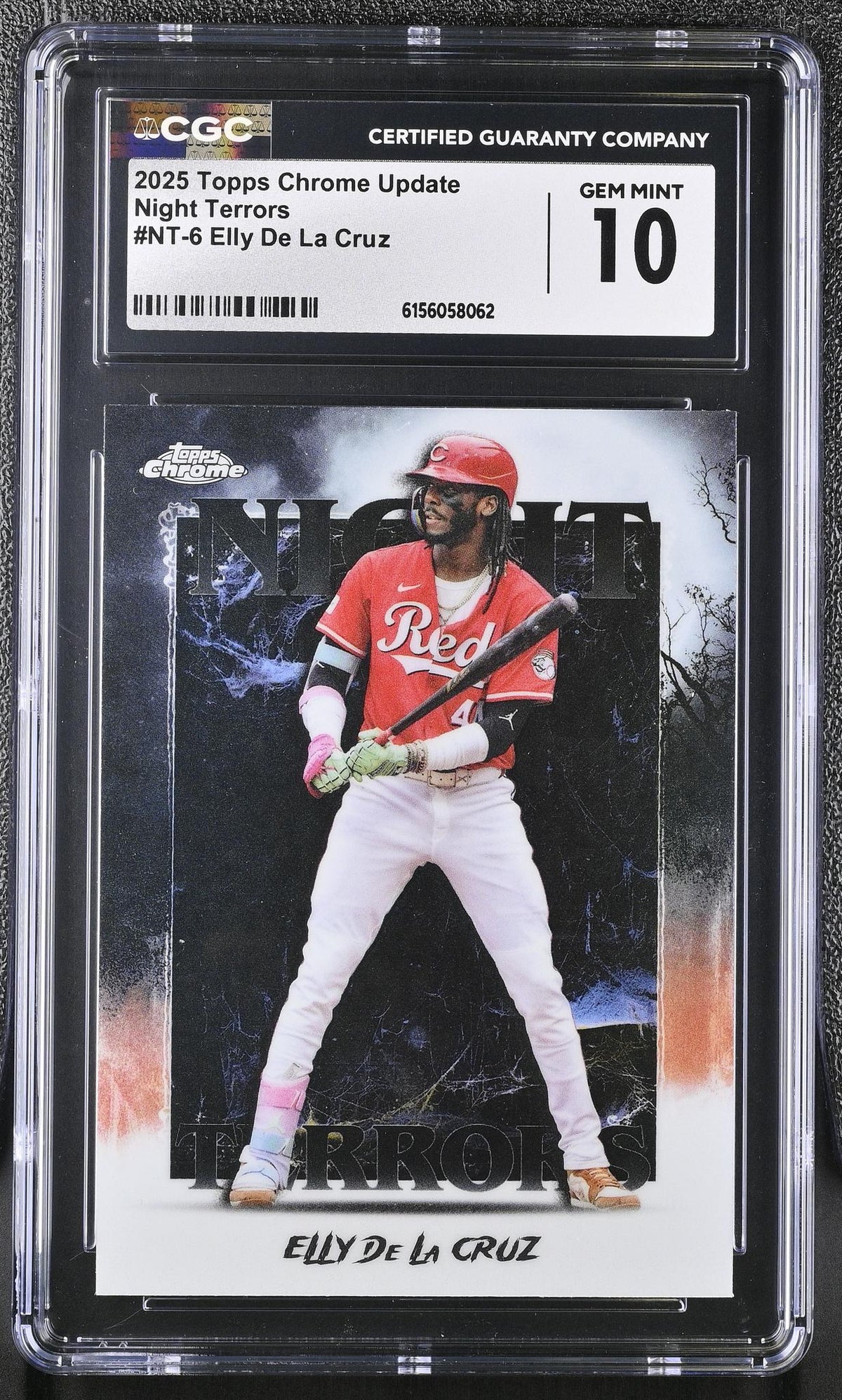 2025 Topps Chrome Update Night Terrors Elly De La Cruz #NT-6 CGC 10