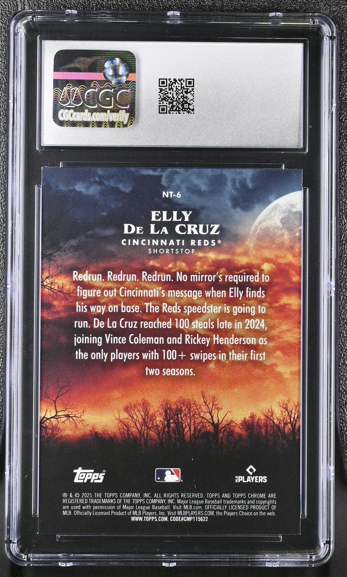 2025 Topps Chrome Update Night Terrors Elly De La Cruz #NT-6 CGC 10