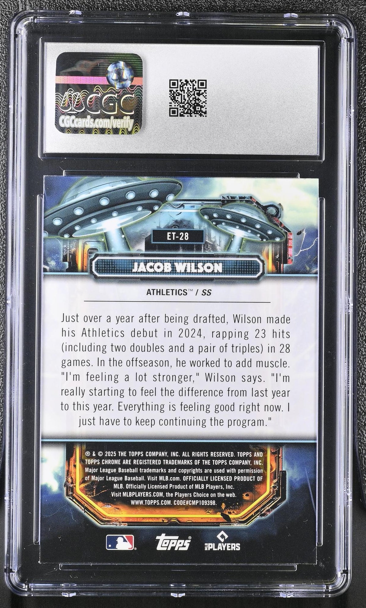 2025 Topps Cosmic Chrome Extraterrestrial Talent Jacob Wilson #ET-28 RC CGC 10