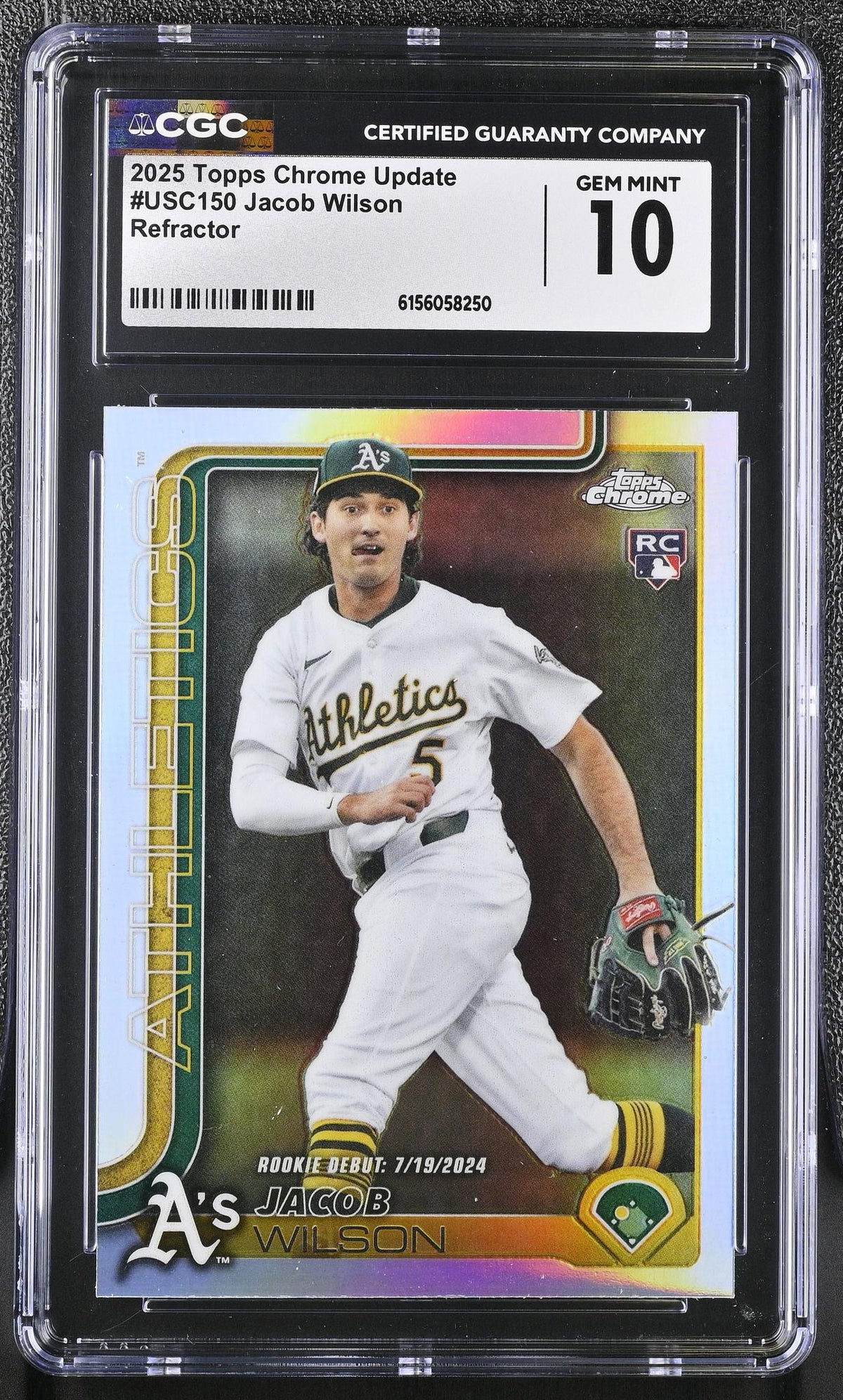 2025 Topps Chrome Update Jacob Wilson #USC150 Refractor RC CGC 10