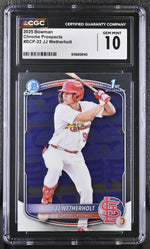 2025 Topps Bowman Chrome Prospects JJ Wetherholt #BCP-22 1st Bowman CGC 10 Gem Mint