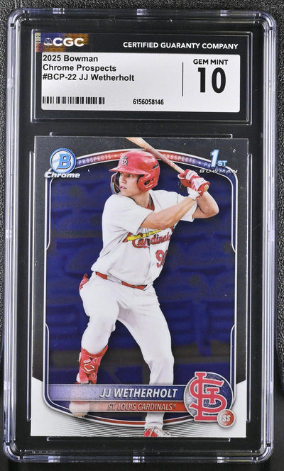 2025 Bowman Chrome Prospects JJ Wetherholt #BCP-22 CGC 10