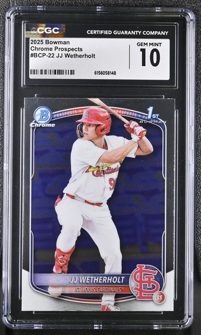 2025 Bowman Chrome Prospects JJ Wetherholt #BCP-22 1st Bowman CGC 10