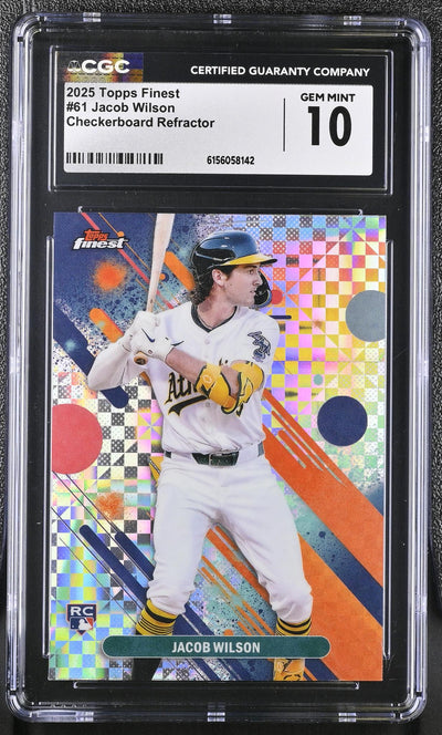2025 Topps Finest Jacob Wilson #61 Checkerboard Refractor RC CGC 10