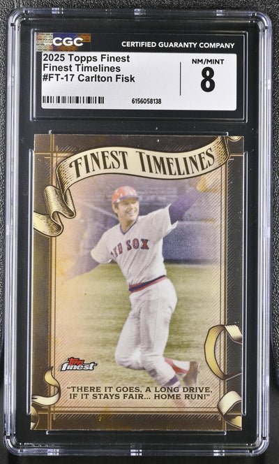 2025 Topps Finest Carlton Fisk #FT-17 Finest Timelines CGC 8