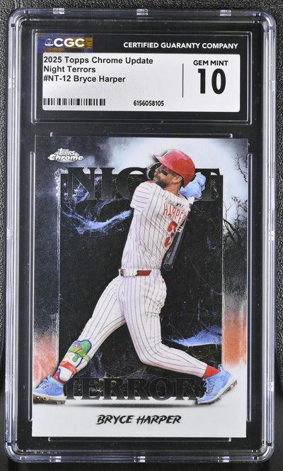 2025 Topps Chrome Update Night Terrors #NT-12 Bryce Harper CGC 10