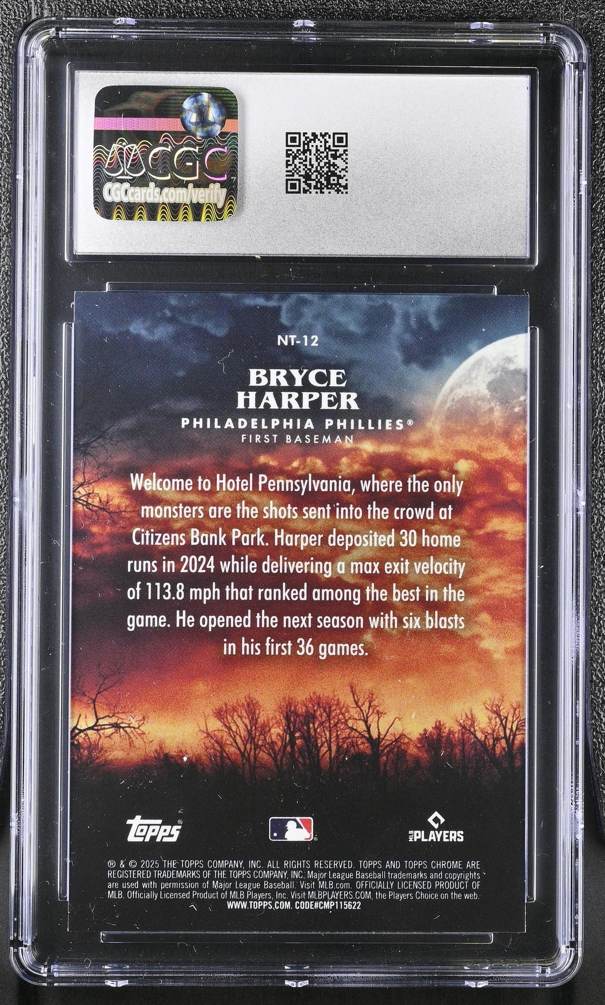 2025 Topps Chrome Update Night Terrors #NT-12 Bryce Harper CGC 10