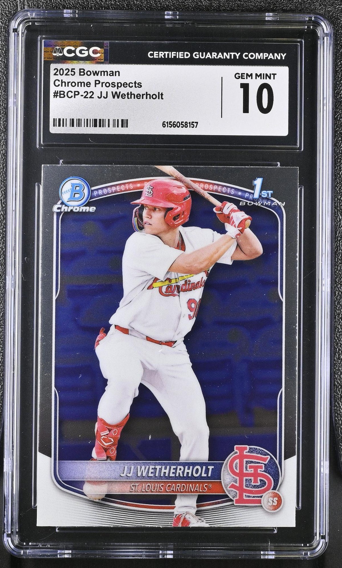 2025 Bowman Chrome Prospects JJ Wetherholt #BCP-22 1st Bowman CGC 10