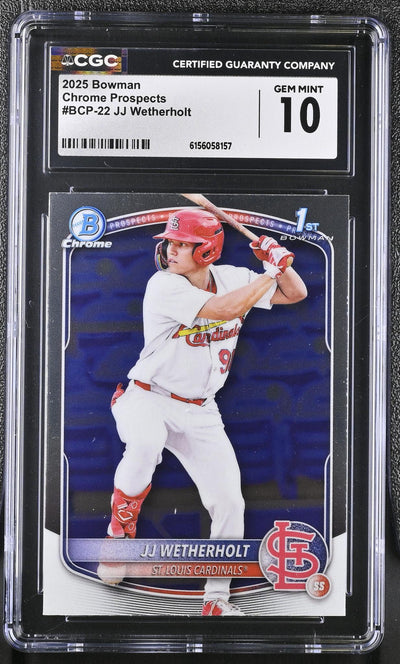 2025 Bowman Chrome Prospects JJ Wetherholt #BCP-22 1st Bowman CGC 10