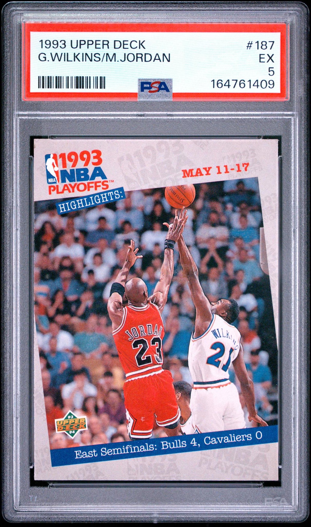 1993 Upper Deck Gerald Wilkins/Michael Jordan #187 PSA 5