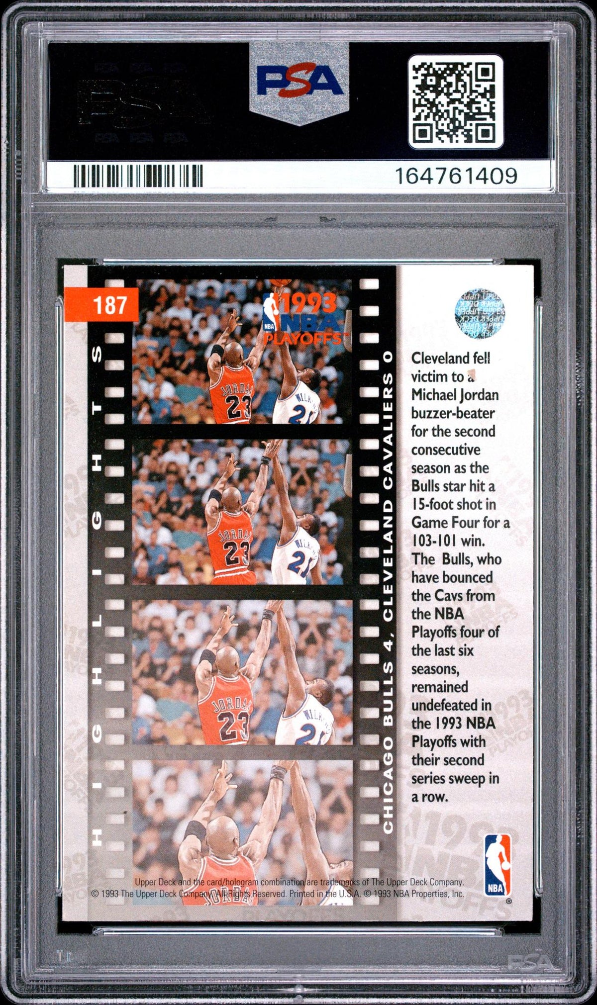 1993 Upper Deck Gerald Wilkins/Michael Jordan #187 PSA 5