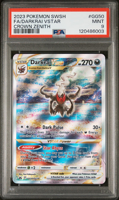 2023 Pokemon Sword and Shield Crown Zenith Galarian Gallery Darkrai Vstar #GG50 PSA 9