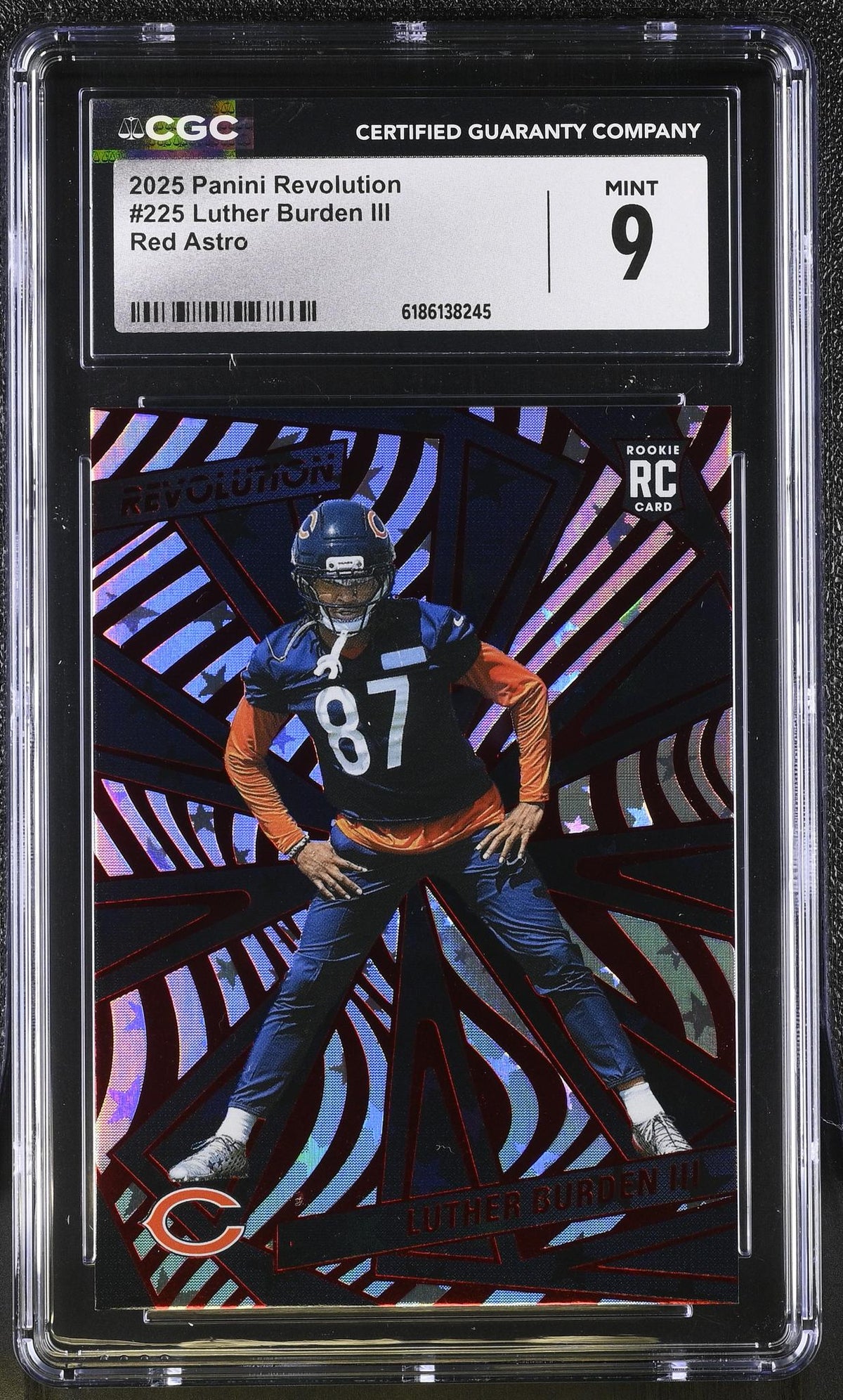 2025 Panini Revolution Luther Burden III #225 Red Astro RC, CGC 9