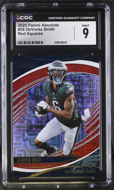 2025 Panini Absolute DeVonta Smith #58 Red Squares CGC 9