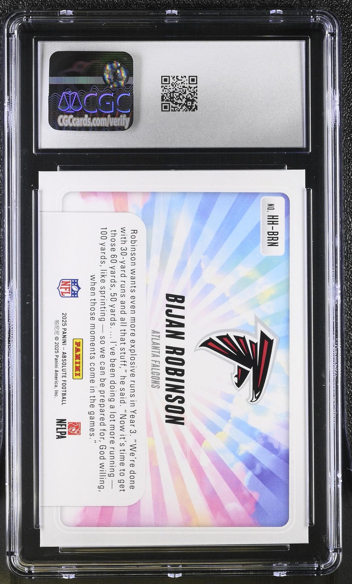 2025 Panini Absolute Bijan Robinson #HH-BRN Hog Heaven CGC 9
