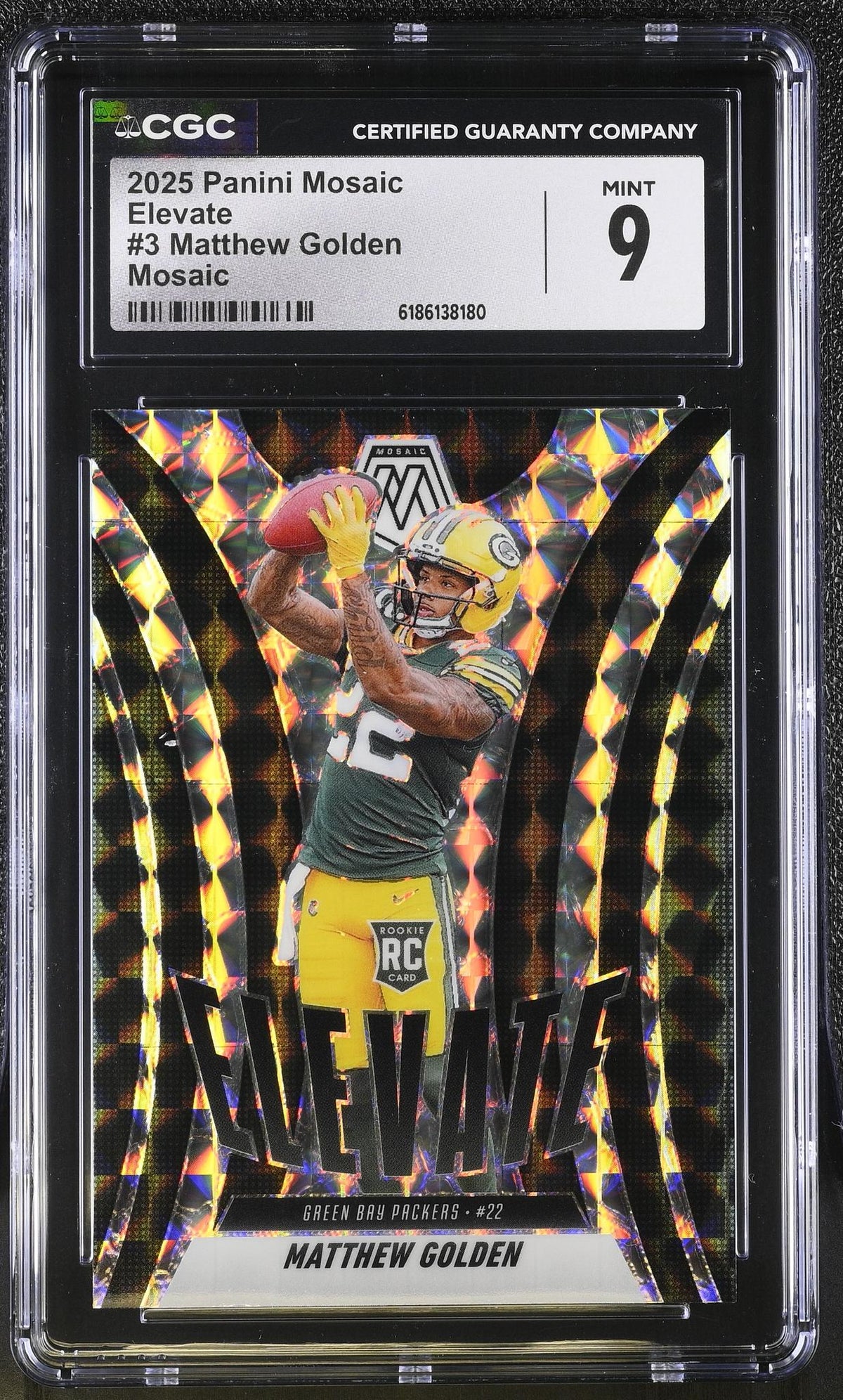 2025 Panini Mosaic Elevate Matthew Golden #3 Mosaic Rookie CGC 9