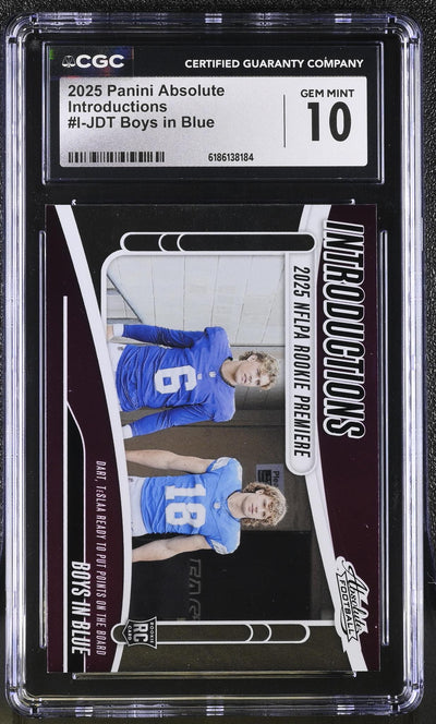 2025 Panini Absolute Introductions Jaxson Dart & Isaac TeSlaa #I-JDT Rookie CGC 10