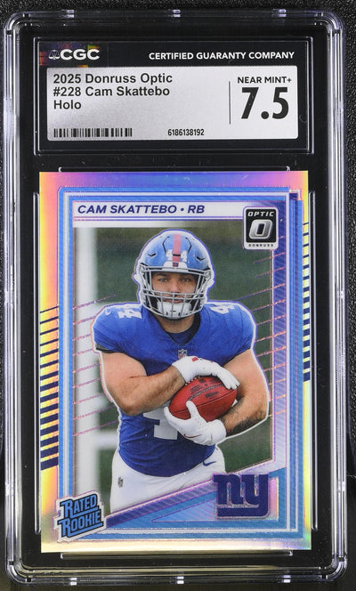2025 Donruss Optic Cam Skattebo #228 Rated Rookie Holo CGC 7.5