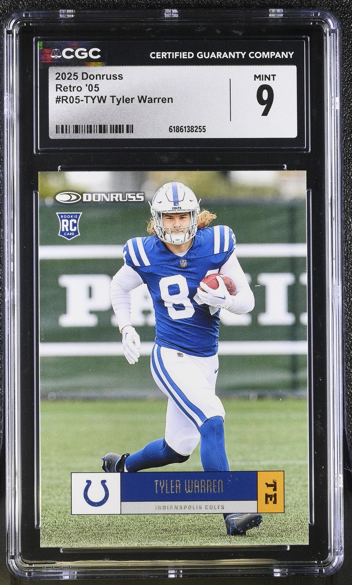 2025 Donruss Football Tyler Warren #R05-TYW Rookie RC CGC 9