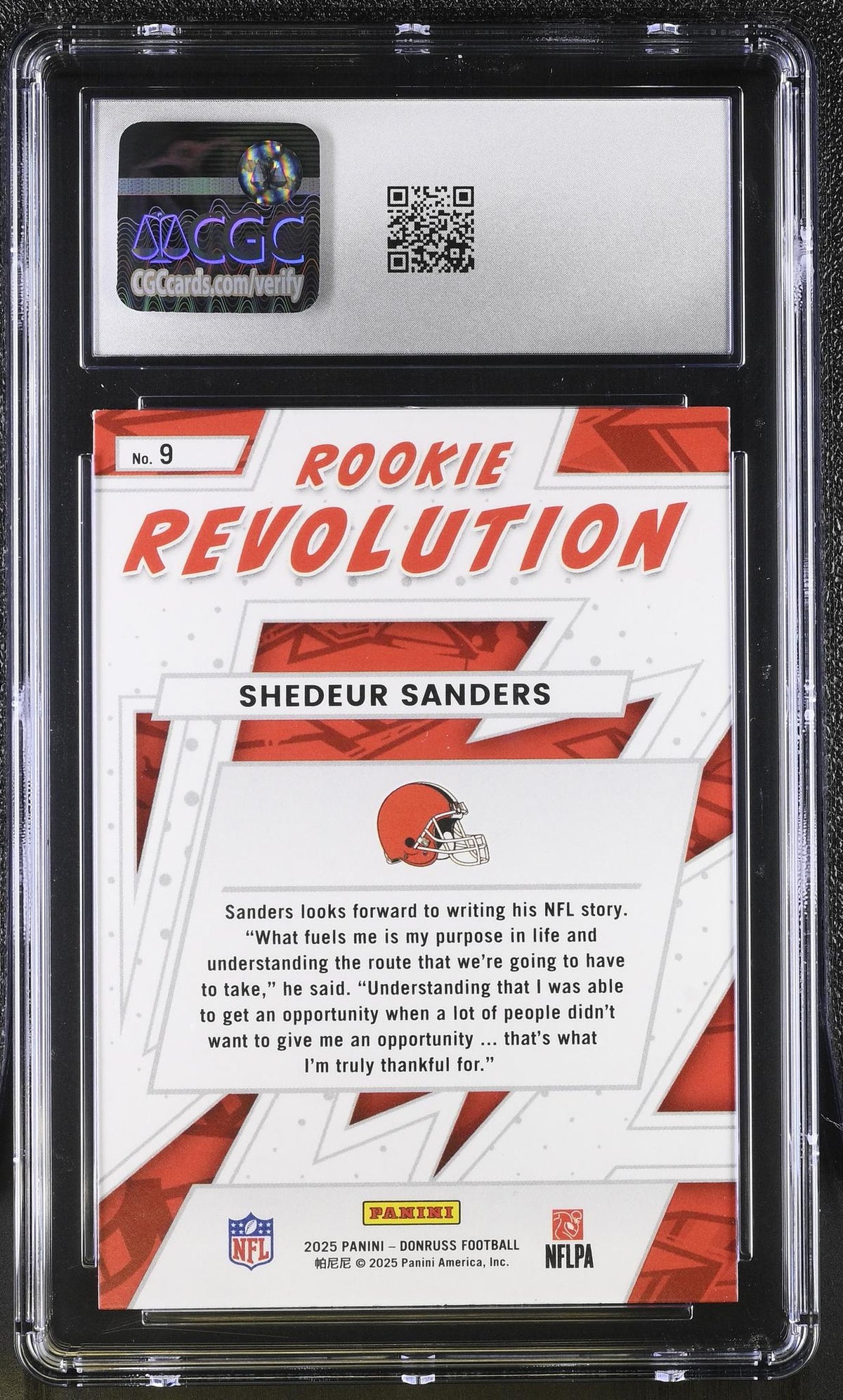 2025 Donruss Rookie Revolution Shedeur Sanders #9 CGC