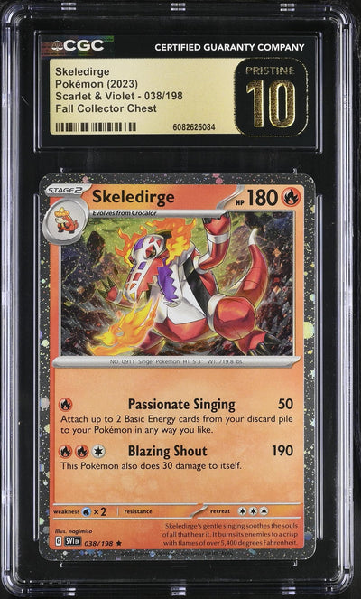 Pokémon Scarlet & Violet Skeledirge #038/198 Fall Collector Chest CGC 10