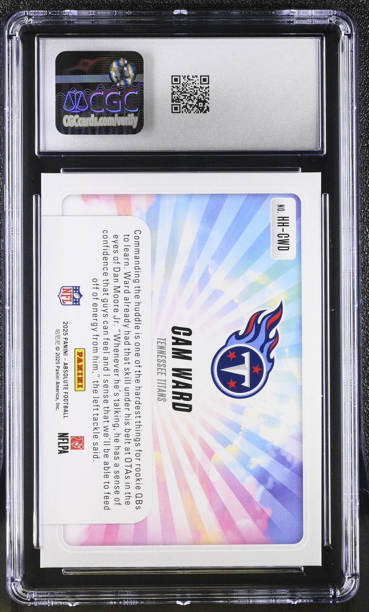 2025 Panini Absolute Hog Heaven Cam Ward #HH-CWD Rookie CGC 9