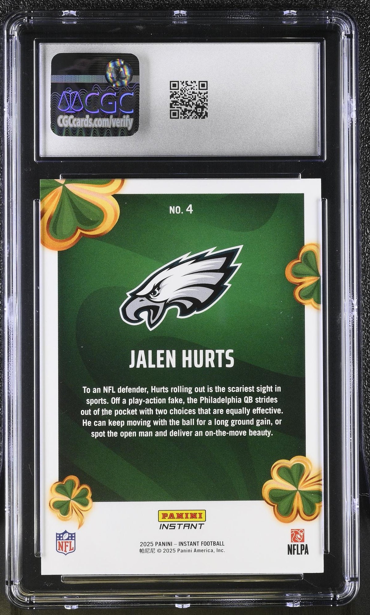 2025 Panini Instant Lucky Clover Jalen Hurts #4 CGC 9