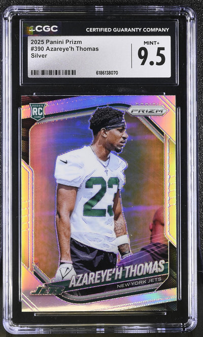 2025 Panini Prizm Azareye'h Thomas #390 RC Silver CGC 9.5