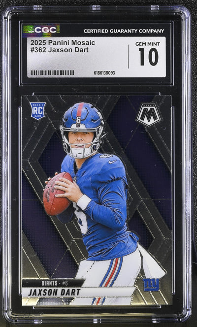 2025 Panini Mosaic Jaxson Dart #362 Rookie Gem Mint CGC 10
