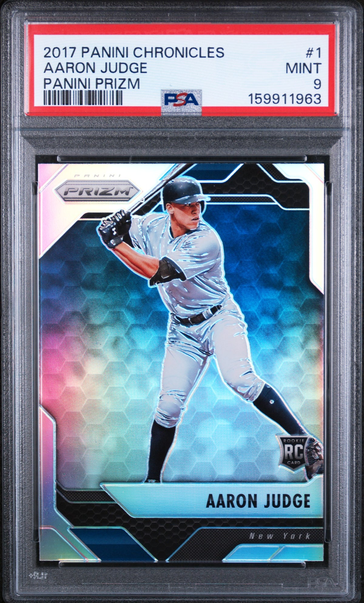 2017 Panini Chronicles Prizm Aaron Judge #1 PSA 9
