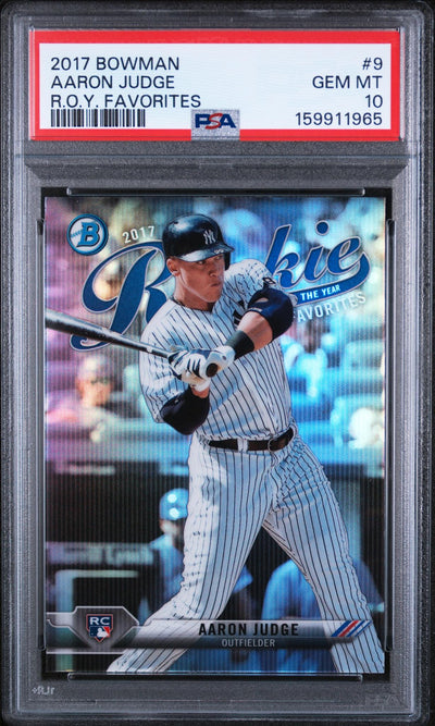 2017 Bowman Rookie of the Year Favorites Refractor Aaron Judge #ROYF9 PSA 10