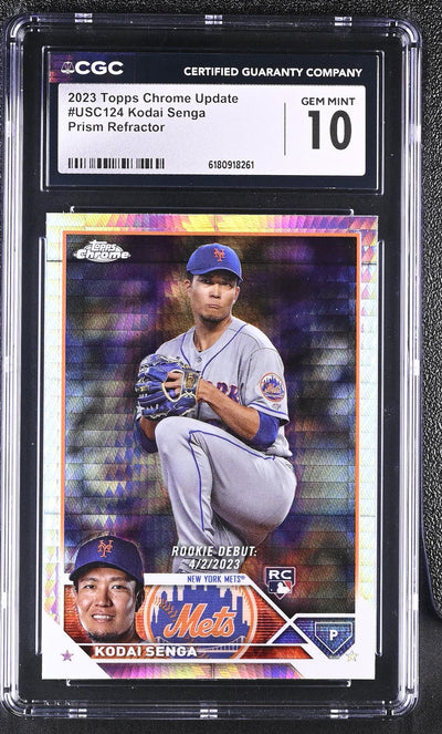 2023 Topps Chrome Update Kodai Senga #USC124 Prism Refractor RC CGC 10