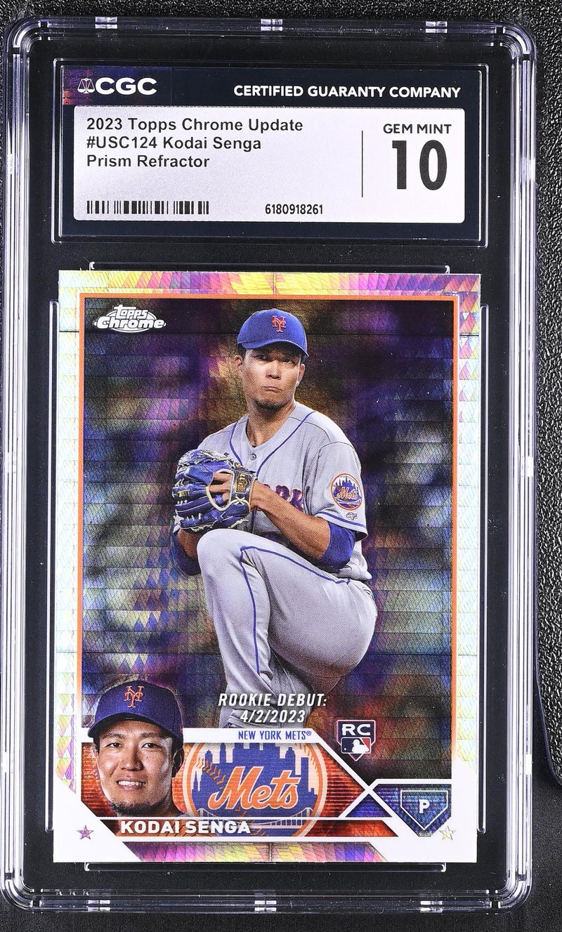 2023 Topps Chrome Update Kodai Senga #USC124 Prism Refractor RC CGC 10
