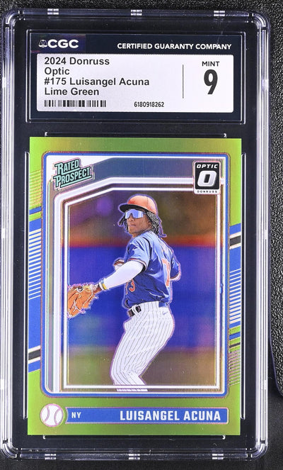2024 Donruss Optic Luisangel Acuna #175 Rated Prospect Lime Green /149 CGC 9
