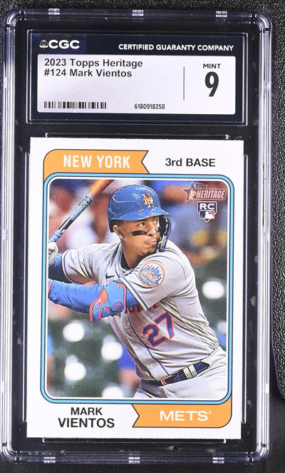 2023 Topps Heritage Mark Vientos #124 Rookie CGC 9