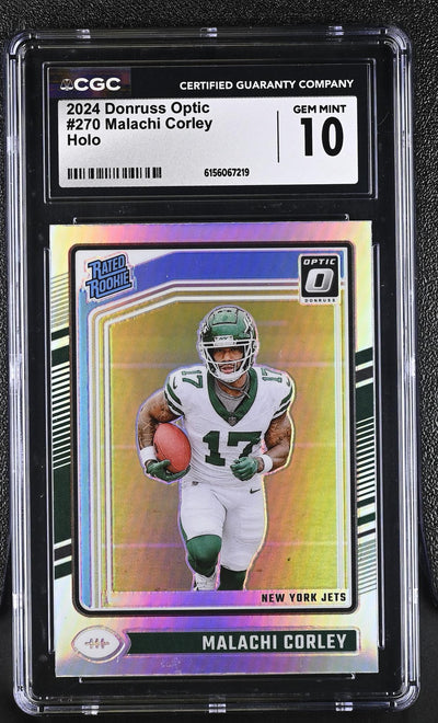 2024 Donruss Optic Malachi Corley #270 Rated Rookie Holo CGC 10