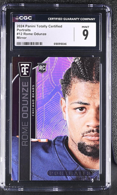 2024 Panini Totally Certified Portraits Rome Odunze #12 Mirror Rookie CGC 9