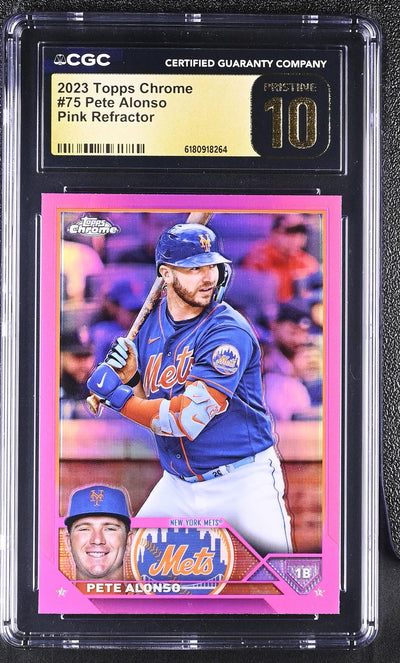 2023 Topps Chrome Pete Alonso #75 Pink Refractor CGC 10